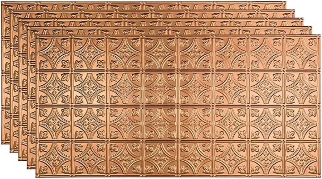copper vinyl ceiling panels