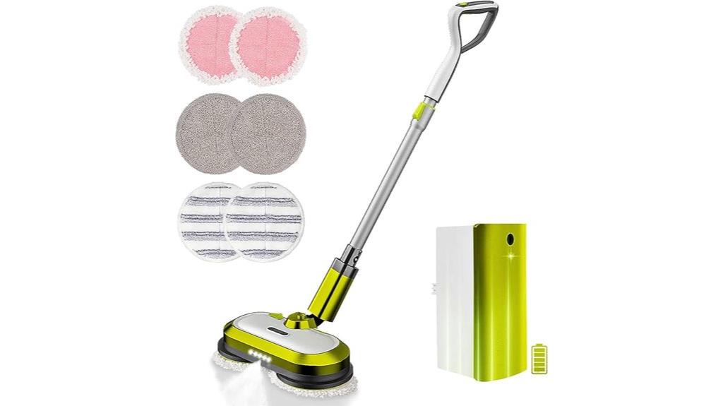 cordless led spin mop