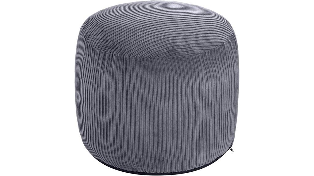 dark grey foam ottoman
