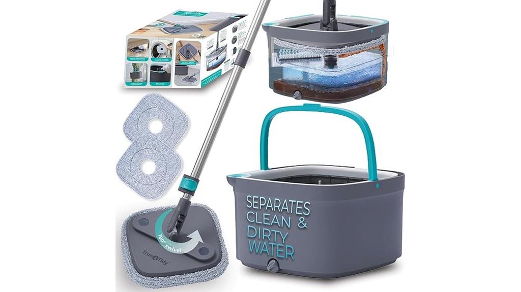 dual compartment spin mop