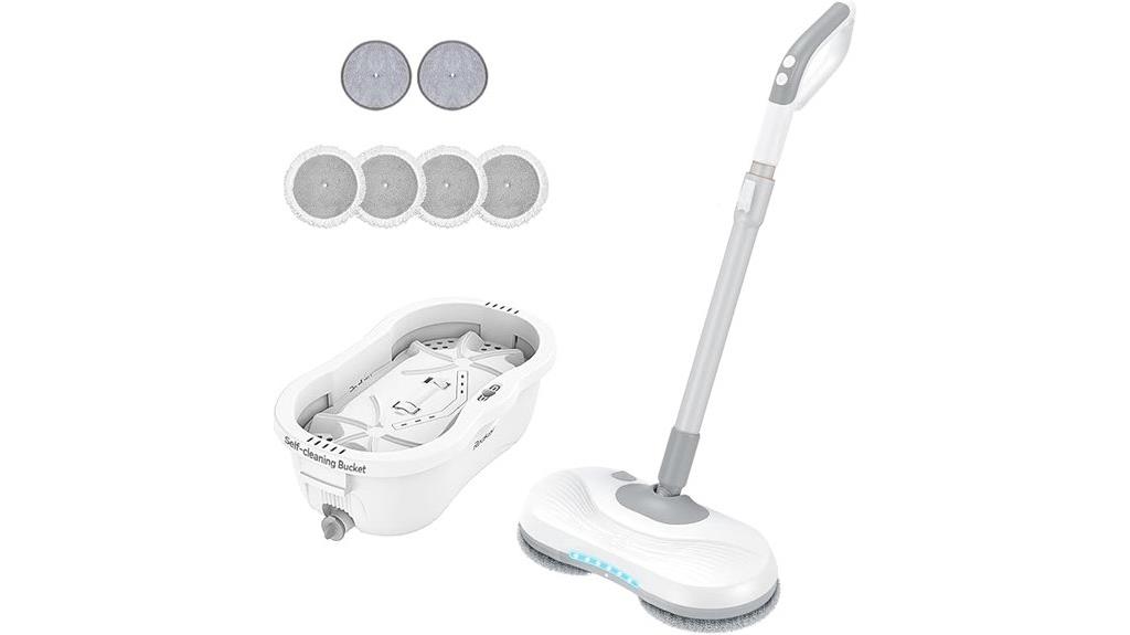 electric spin mop with self cleaning