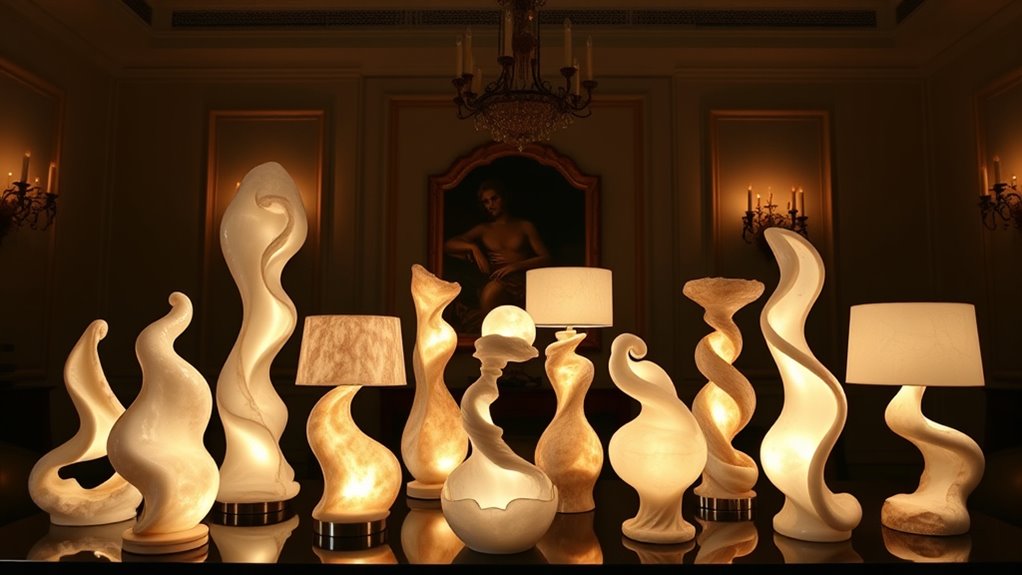 elegant alabaster lamp collection