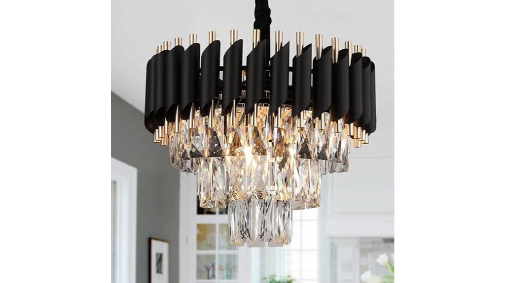 elegant black gold crystal