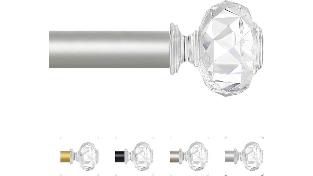 elegant crystal curtain rods