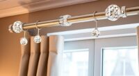 elegant crystal finial curtain rods