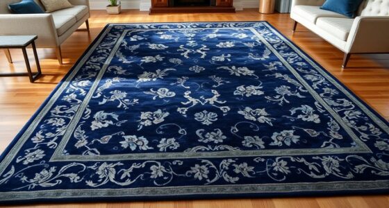elegant durable navy silk rugs