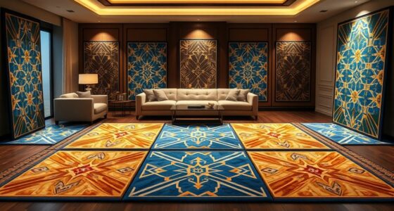 elegant geometric silk rugs