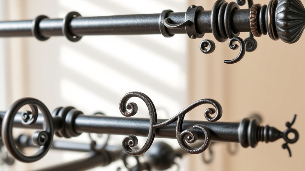 elegant handcrafted iron rods