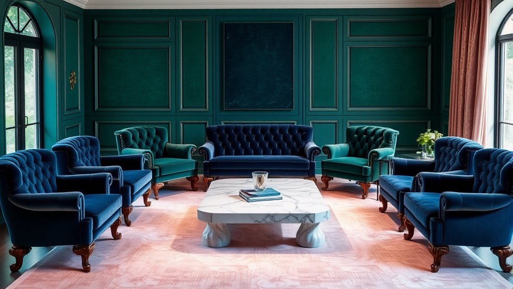 elegant italian velvet chairs