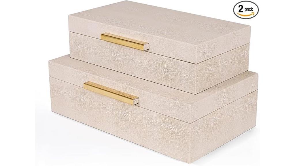 elegant ivory shagreen boxes