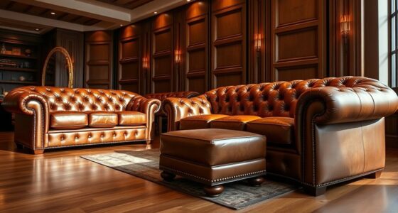 elegant leather chesterfield sectionals