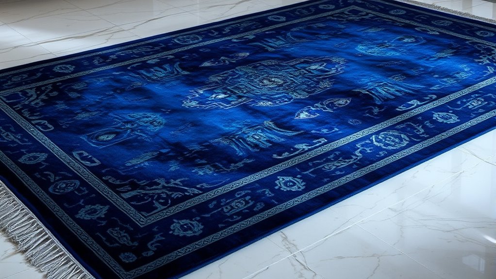 elegant midnight blue silk carpets