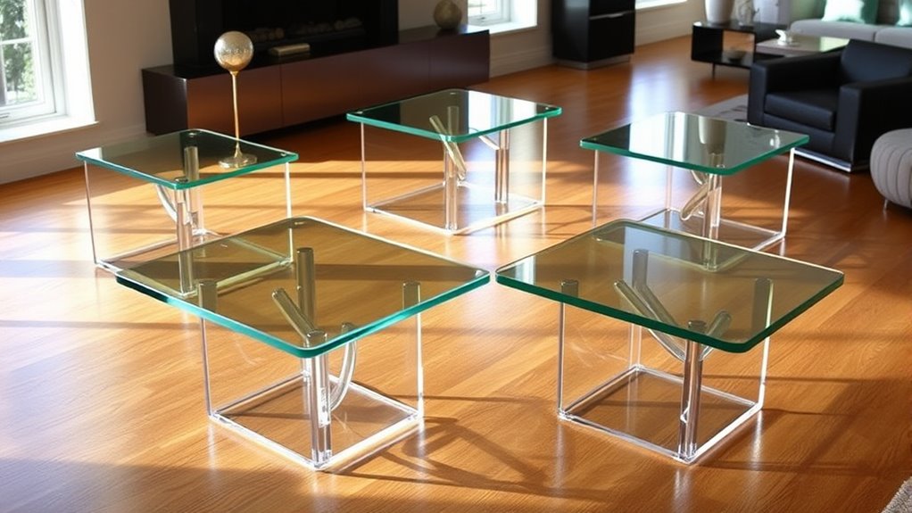 elegant modern glass tables