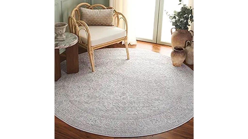 elegant round geometric rug