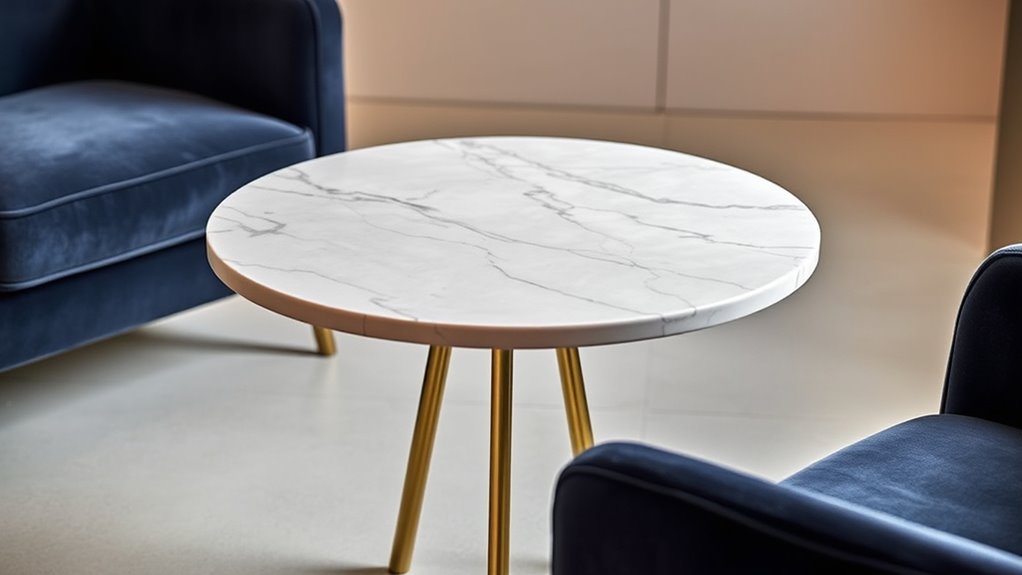 elegant round marble tables