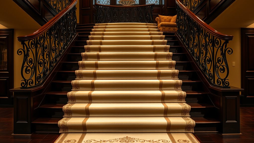 elegant staircase runner decor