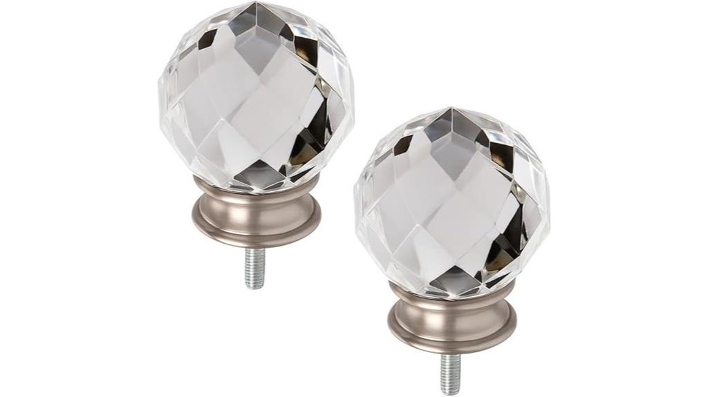 faceted crystal finial set