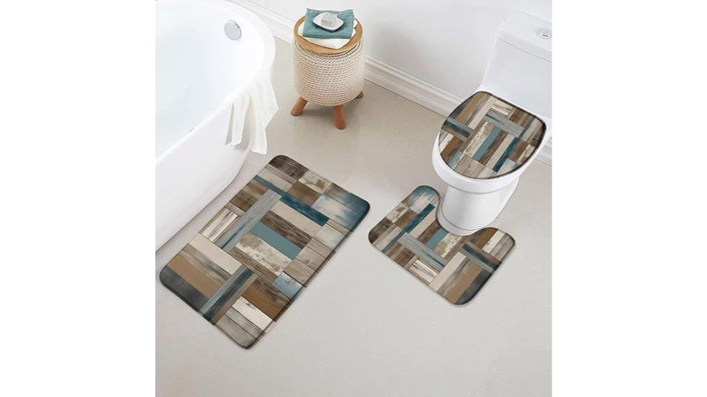 farmhouse wooden rug set