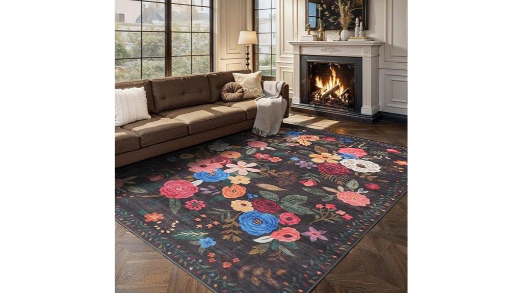 floral washable 6x9 rugs