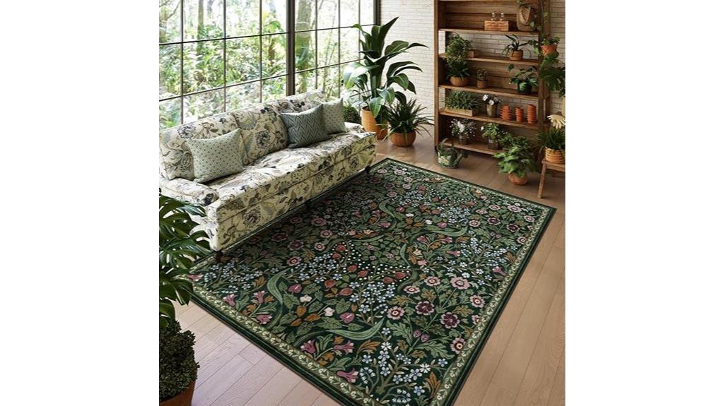 floral washable living room rugs