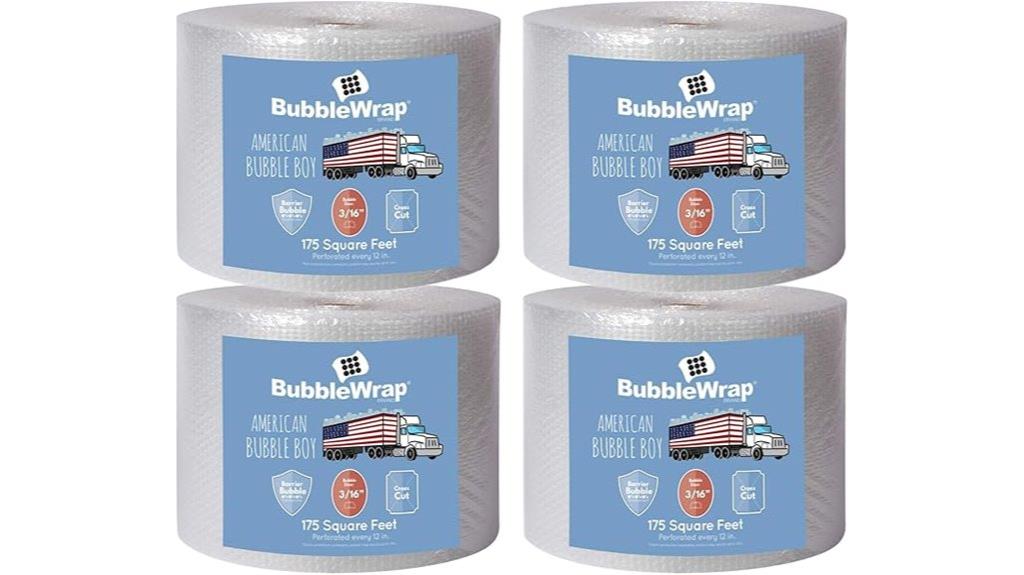 four rolls heavy bubble wrap