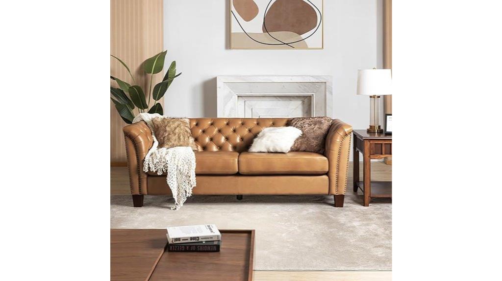 genuine leather chesterfield sofa