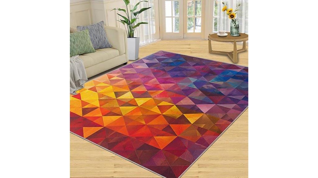 geometric washable rug