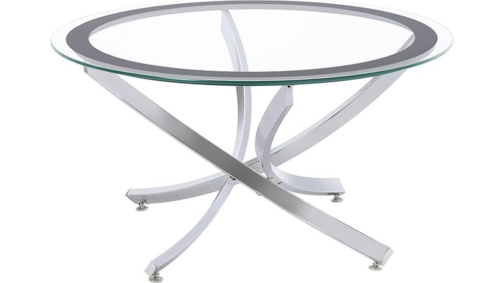 glass and metal round table