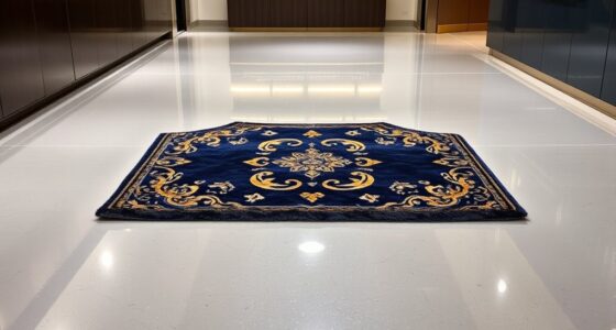 glossy epoxy rug pairing