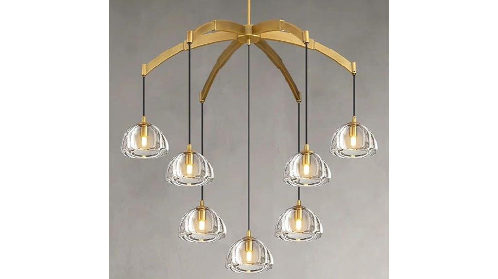 gold 7 light brass chandelier