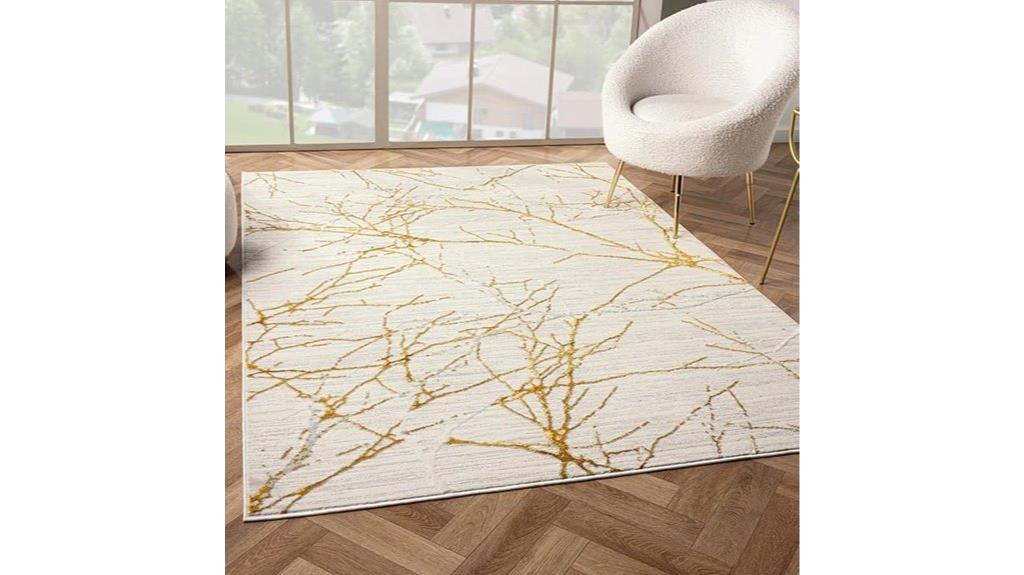 gold abstract sunset rug