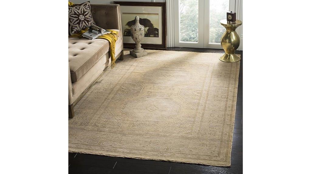 gold and grey rug