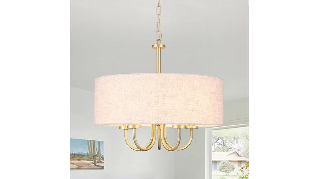 gold farmhouse drum chandelier