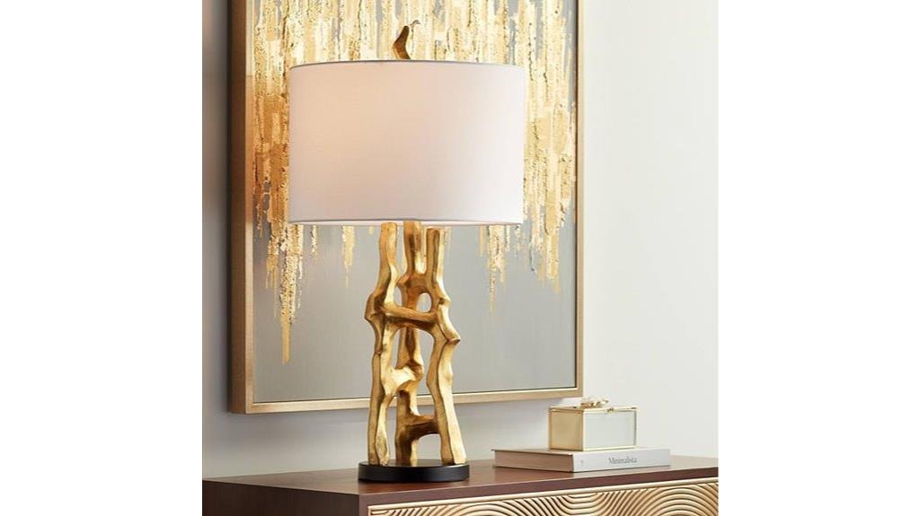 gold finish end lamp