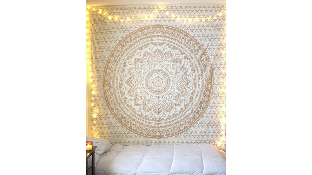 gold mandala wall tapestry