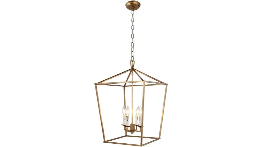 gold openwork lantern pendant