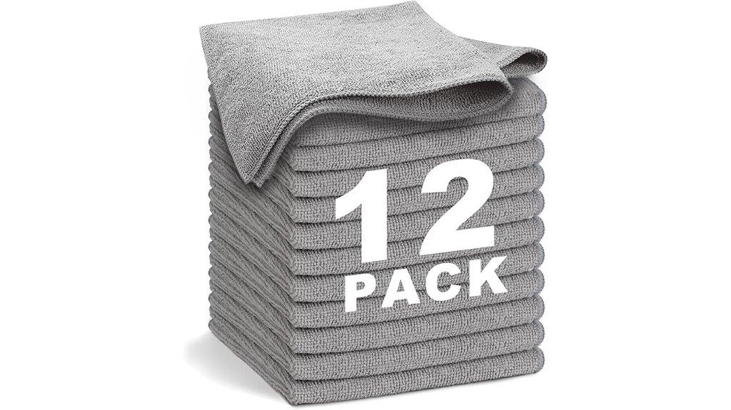 gray microfiber cloths pack