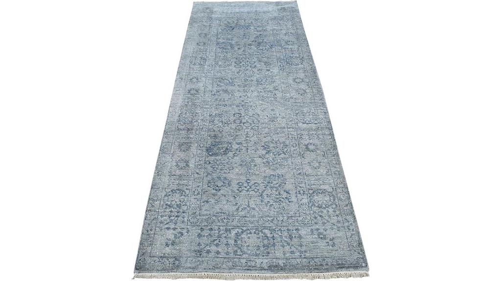 gray wool silk runner