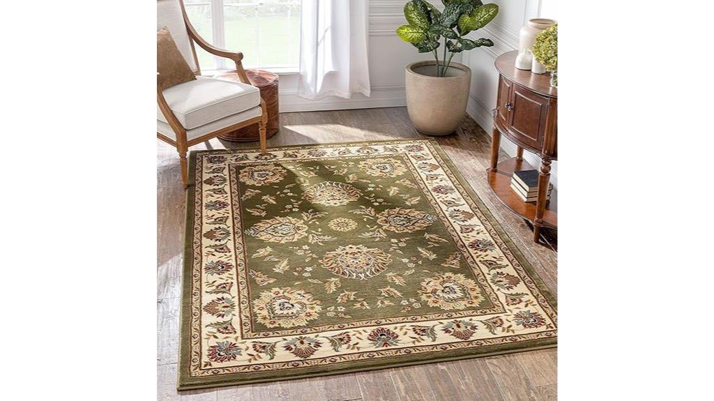 green floral rug 4x5