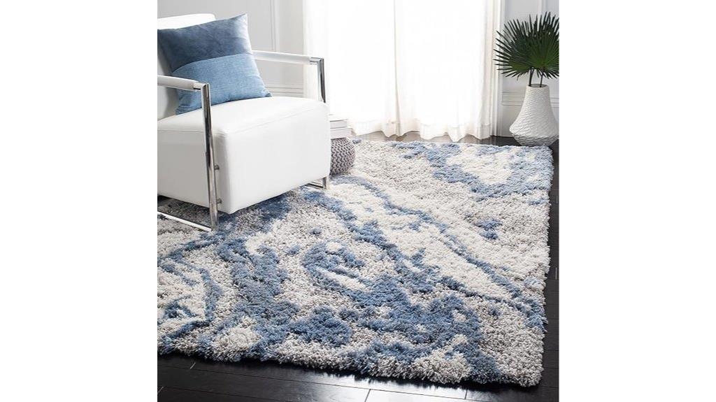 grey and blue rug