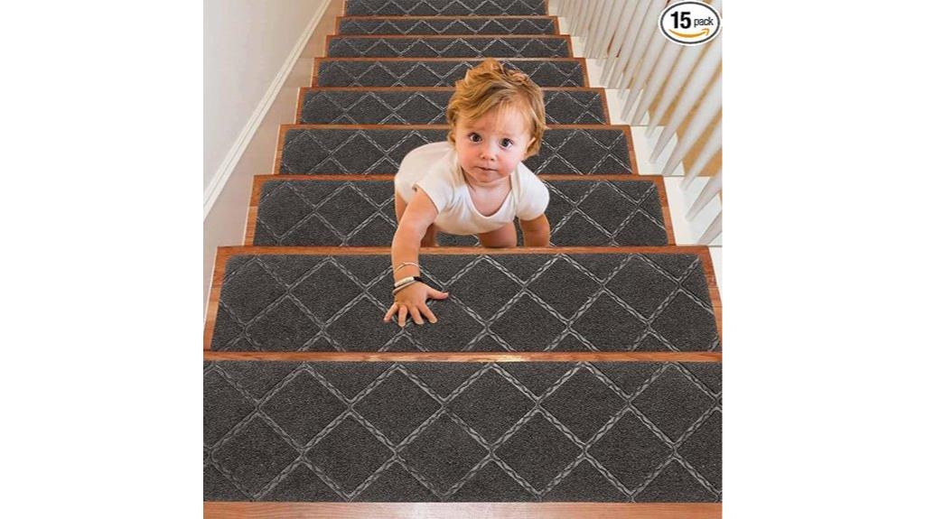 grey non slip indoor stair treads