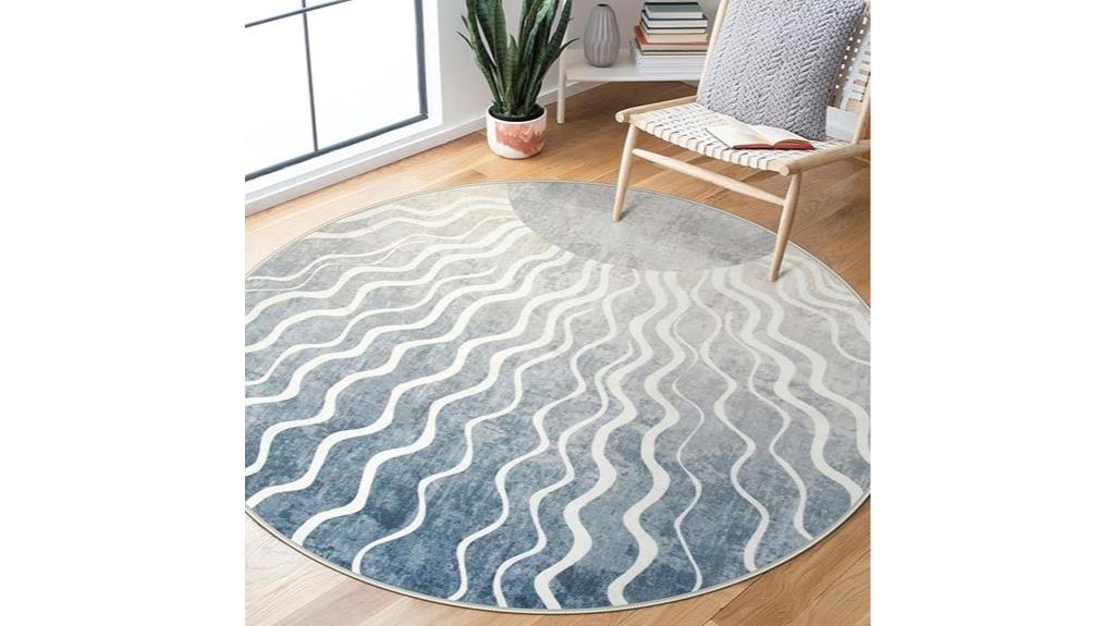 grey sun round rug