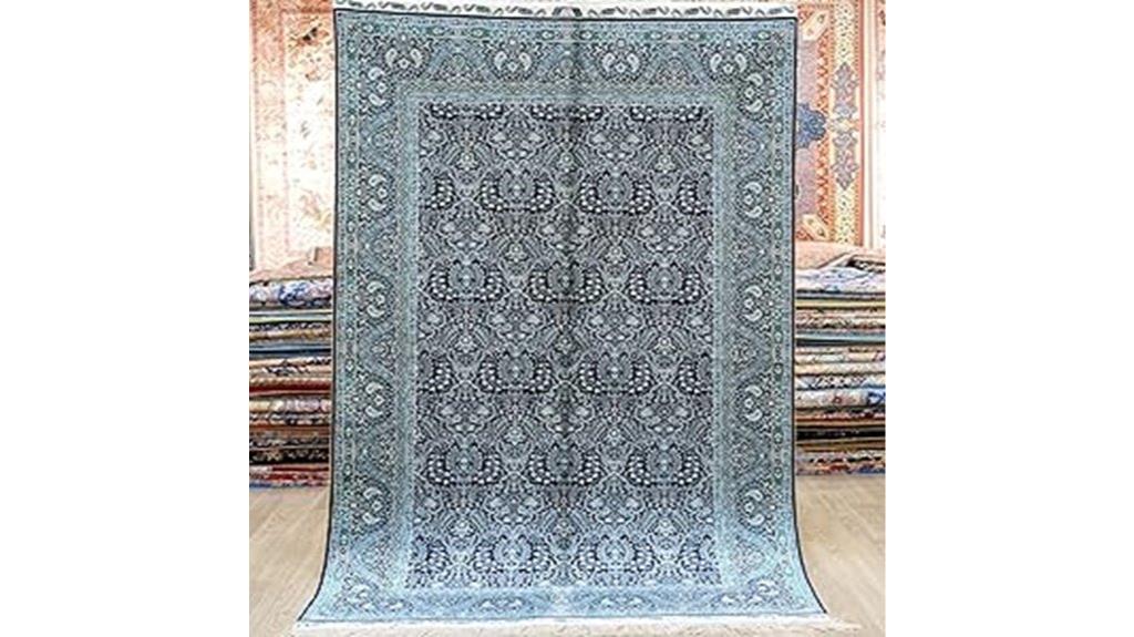 hand knotted silk rug