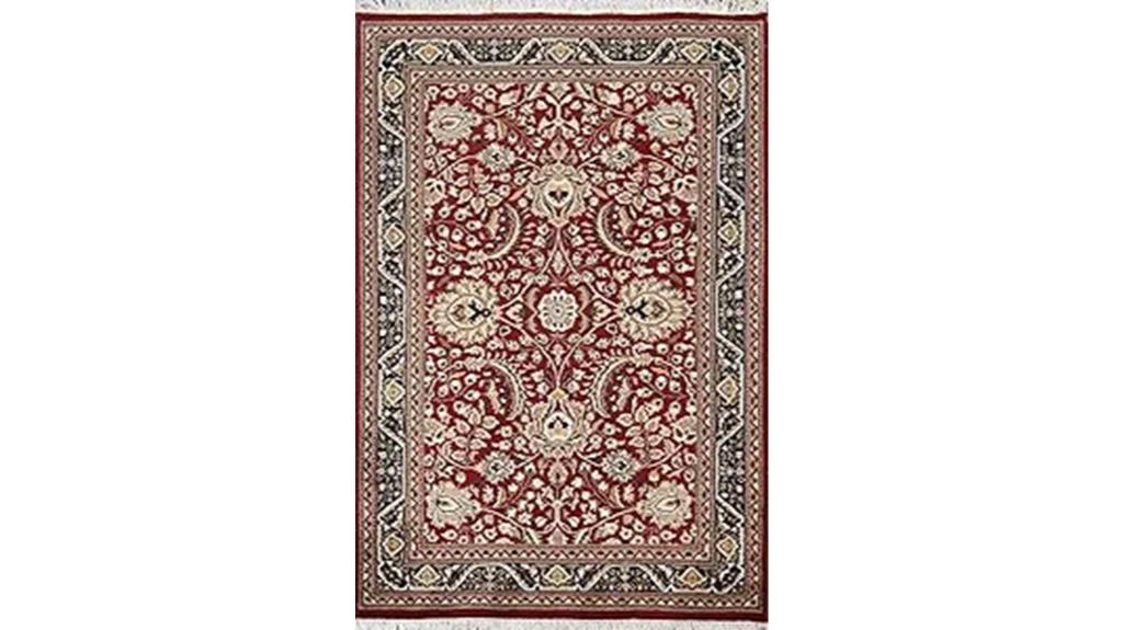 hand knotted wool silk rug