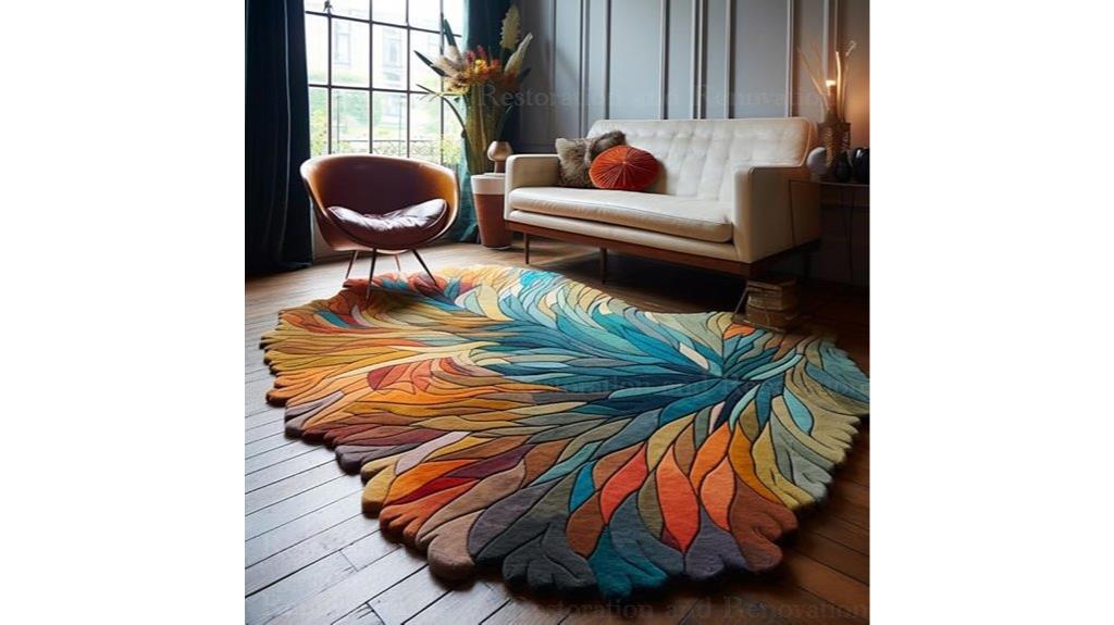 handmade botanical wool rug