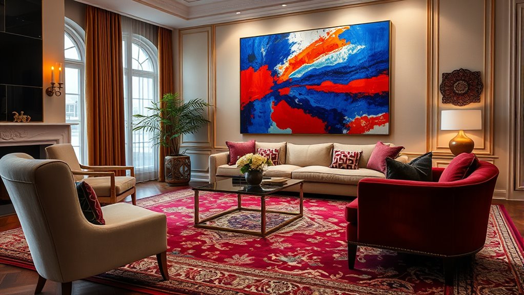 harmonize art and rug