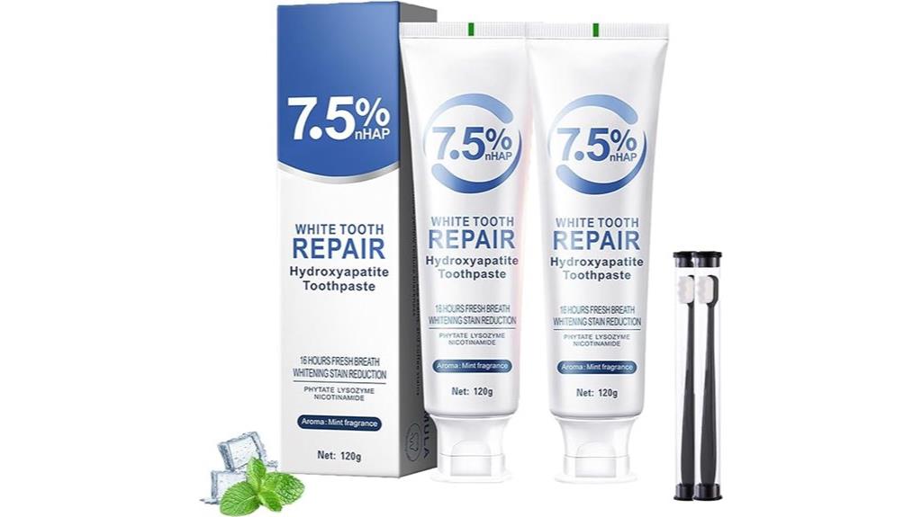 hydroxyapatite enamel whitening toothpaste