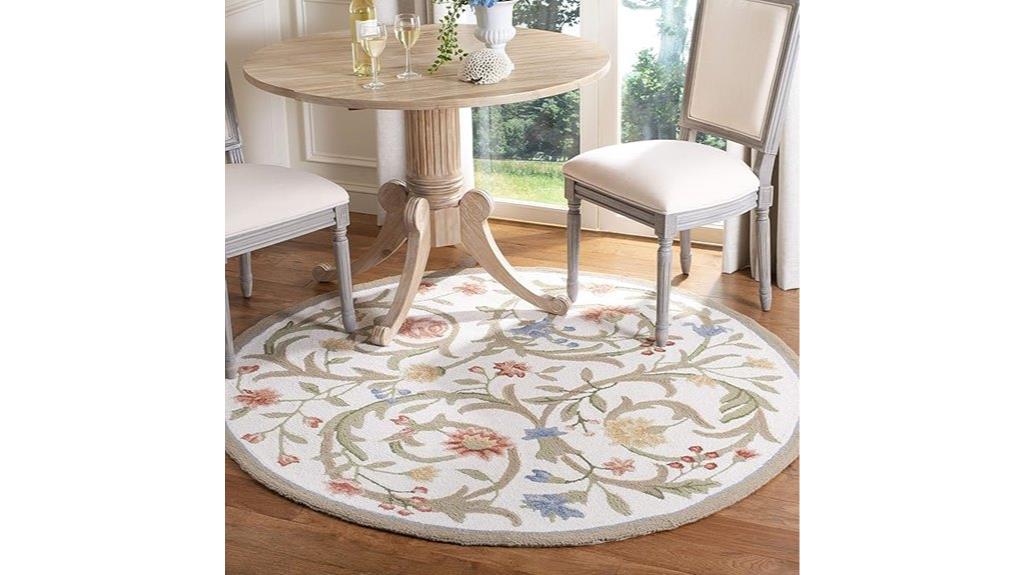 ivory wool circular rug