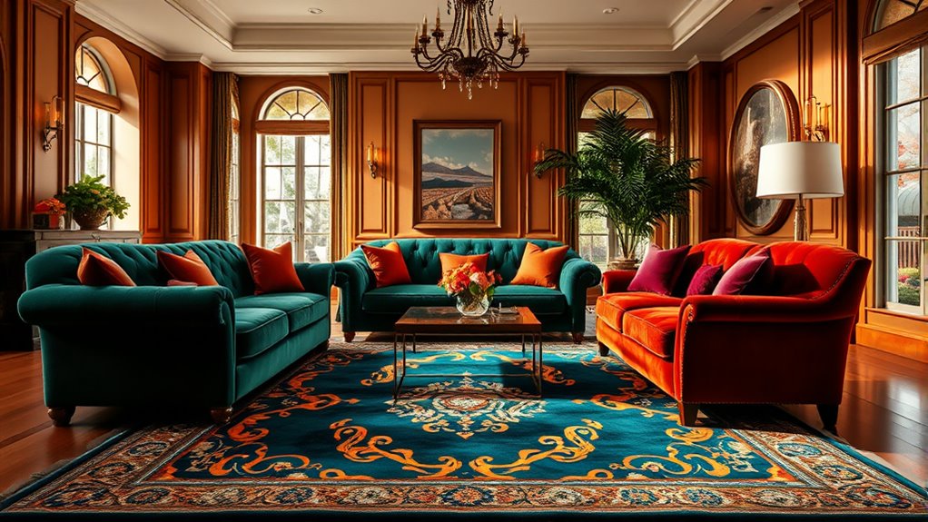 jewel tone rug color schemes