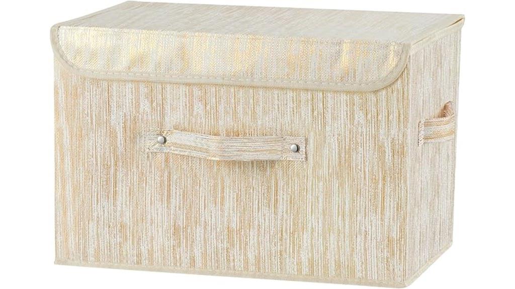 large gold lid storage boxes